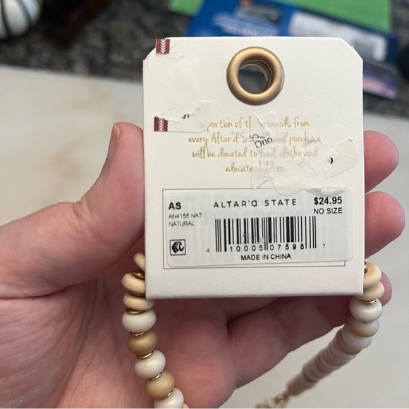 Altar’d State Wood Beaded Choker Necklace - Picture 3 of 3